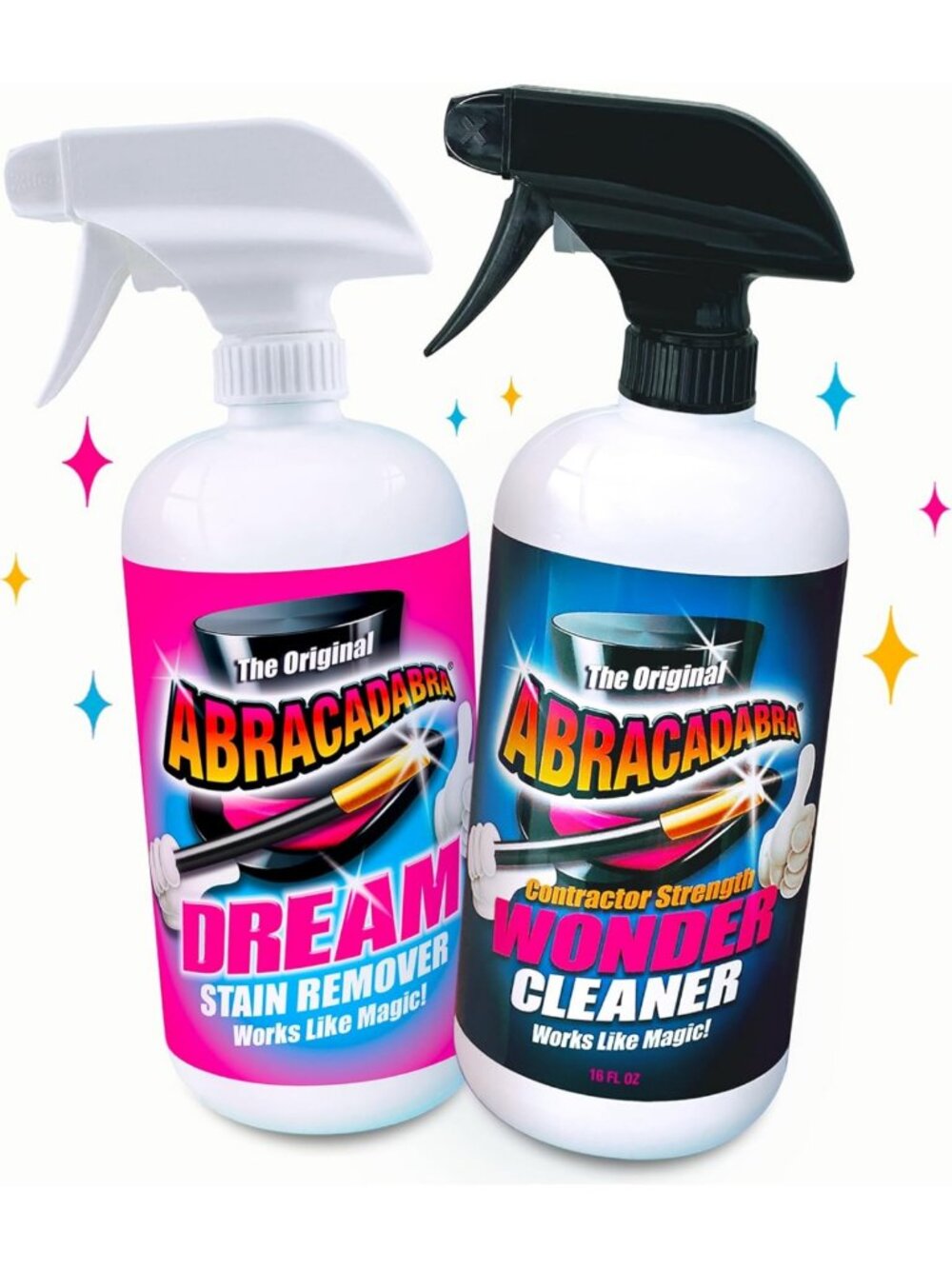 Powerful Duo Cleaner & Stain Remover Set - 16oz Each, Heavy-Duty, Multi-Surface